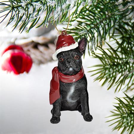 DESIGN TOSCANO French Bulldog Holiday Dog Ornament Sculpture JH576324